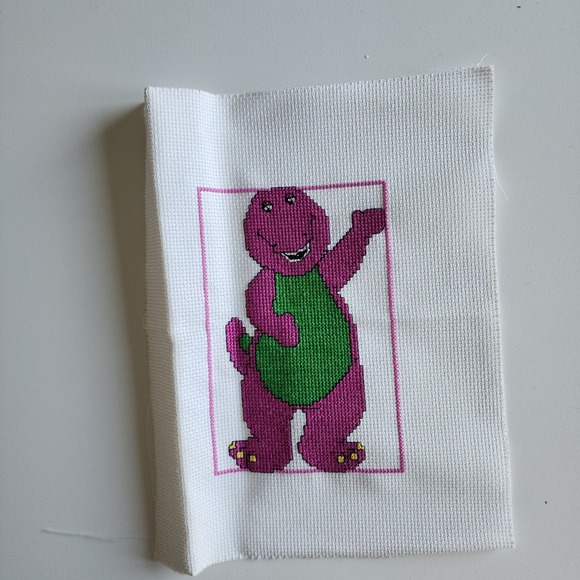 Barney The Purple Dinosaur Art Cross Stitch Finished‎ Piece Patch Picture Art - Picture 4 of 9